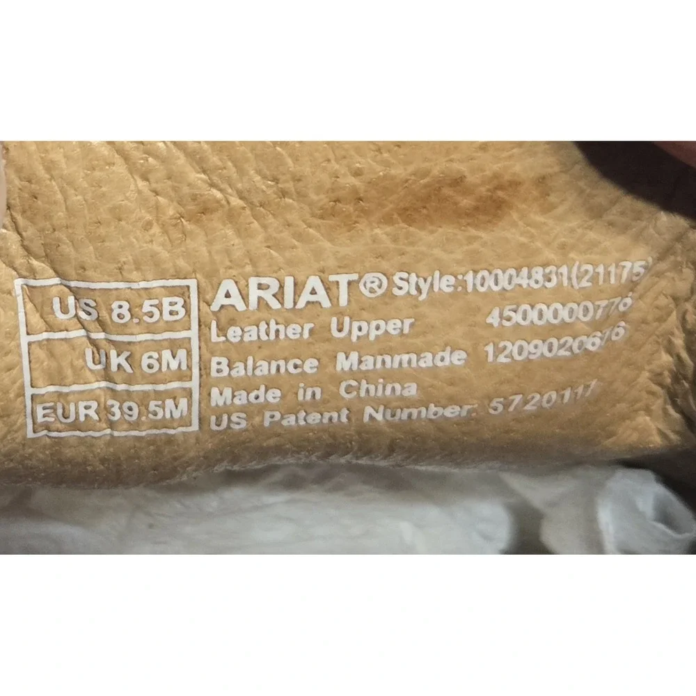 Ariat Leather Wedge Comfort Clogs Womens 8.5B ATS Footbed Brown Cushioned Logo
